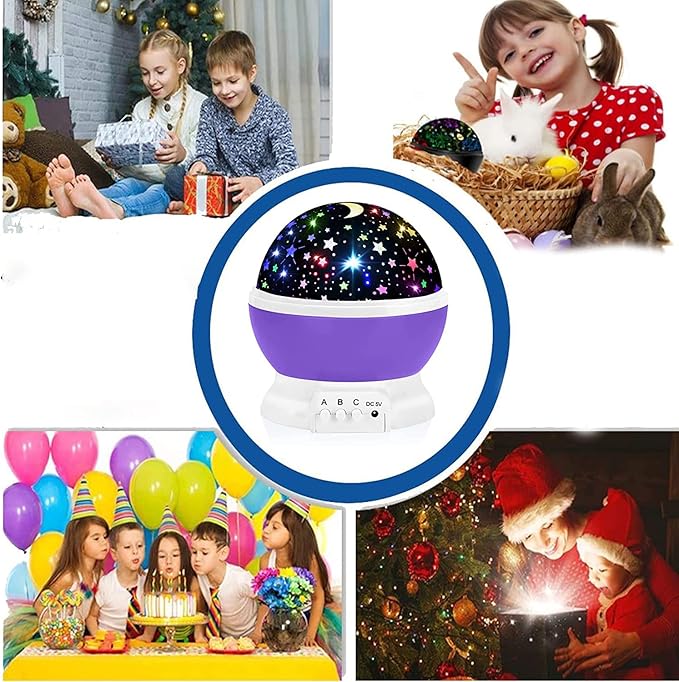 "ROBEVE Colorful Rotating Starry Sky Projector Night Light for Children – Star Master Galaxy Moon and Stars Table Lamp (Blue)"