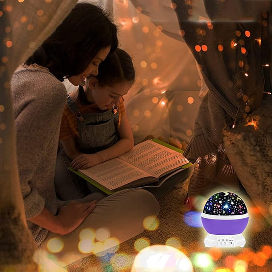 "ROBEVE Colorful Rotating Starry Sky Projector Night Light for Children – Star Master Galaxy Moon and Stars Table Lamp (Blue)"